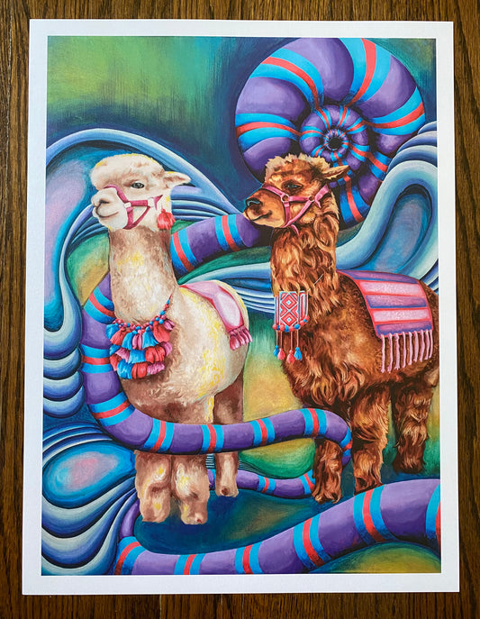 Llama Duo Paper Print