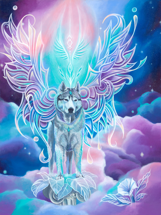 "All Dogs Ascend" Paper Print